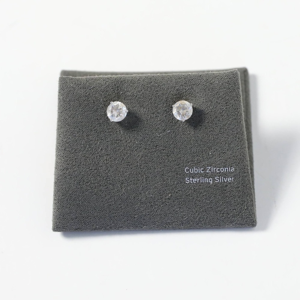 Nordstrom cubic zirconia nickel free stud earrings gold-toned small round gem